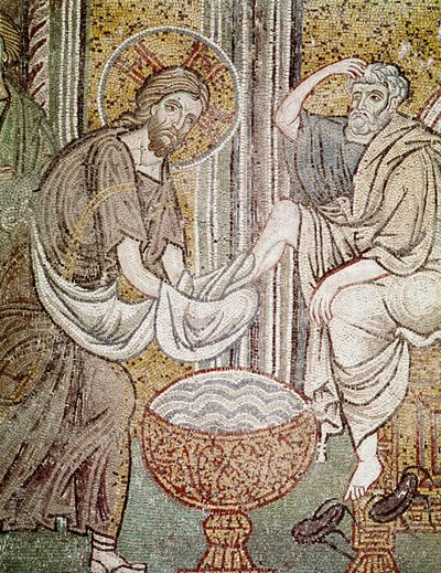 Jesús y San Pedro (detalle) de Byzantine School